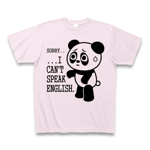 商品詳細 英語は話せません 困り顔ぱんだ Tシャツ ピーチ デザインtシャツ通販clubt