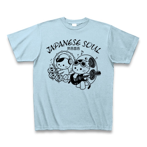 商品詳細 日本魂の 風音雷音 猫バンド Tシャツ ライトブルー デザインtシャツ通販clubt