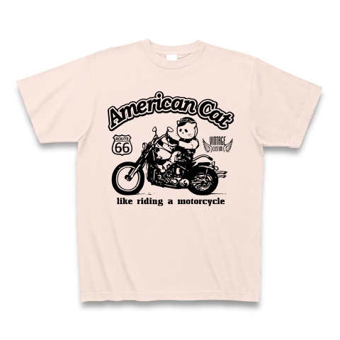 商品詳細 アメリカンキャット バイカー Tシャツ ライトピンク デザインtシャツ通販clubt