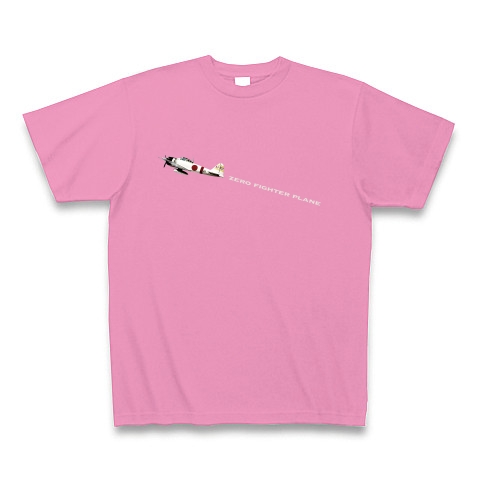 【飽きのこないシンプルスタイリッシュDESIGN】零戦｜Tシャツ Pure Color Print｜ピンク