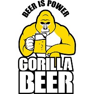 Beer is power ゴリラビール｜レディースTシャツ｜ホワイト