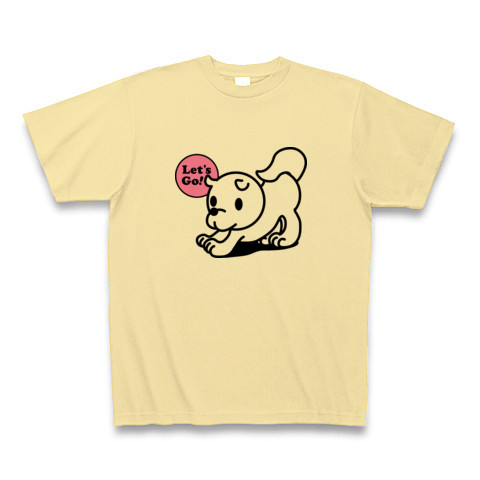 商品詳細 柴犬白わんこレッツゴーイラスト Tシャツ ナチュラル デザインtシャツ通販clubt