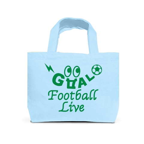 サッカー・GOAL・緑・FOOTBALL・サッカーボール・ゴール坊や・キャラクター・サッカー魂・サッカー部・サッカー応援・サッカーファッション・かわいい・かっこいい・おもしろい・楽しい｜トートバッグS｜ライトブルー
