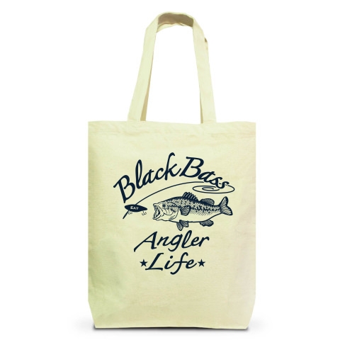 商品詳細 ブラックバス Black Bass 釣り人 Tシャツ デザイン イラスト アイテム ルアー グッズ トートバッグm ナチュラル デザイン Tシャツ通販clubt