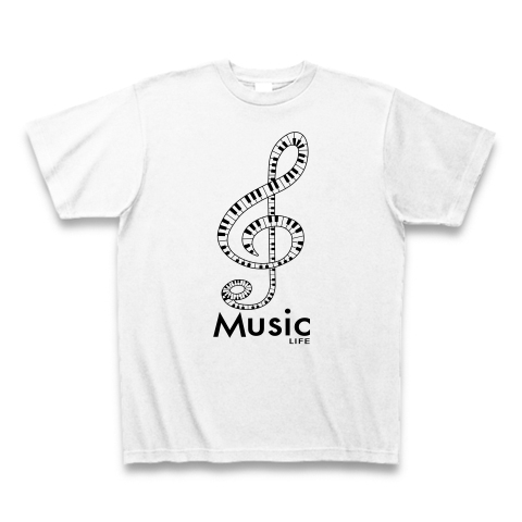 商品詳細 ト音記号 ピアノ 鍵盤 けんばん デザイン 音楽 Tシャツ トーン記号 アイテム Music Piano Life Tシャツ ホワイト デザインtシャツ通販clubt