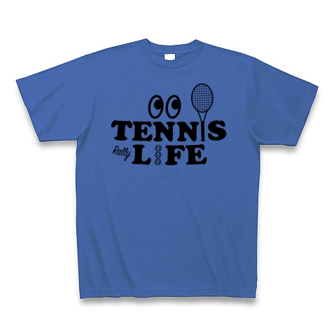 商品詳細 テニス Tennis ライフ 目玉 文字 アイテム デザイン ラケット ガット イラスト スポーツ Tシャツ サーブ 男子 女子 かっこいい かわいい 選手 画像 ボール 王子 応援 Tシャツ ミディアムブルー デザインtシャツ通販clubt