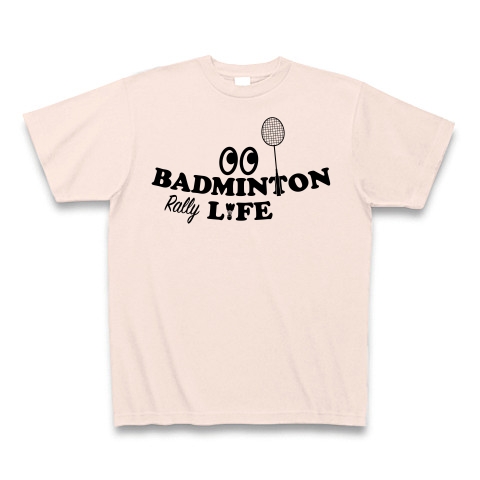 商品詳細 バドミントン Badminton 目玉 ライフ ラリー デザイン Tシャツ スポーツ かっこいい かわいい 女子 男子 羽球 シャトル スマッシュ ラケット プレーヤー 選手 マンガ イラスト Tシャツ ライトピンク デザインtシャツ通販clubt