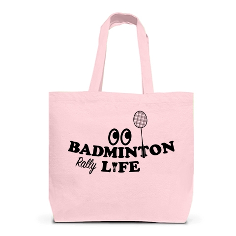 商品詳細 バドミントン Badminton 目玉 ライフ ラリー デザイン Tシャツ スポーツ かっこいい かわいい 女子 男子 羽球 シャトル スマッシュ ラケット プレーヤー 選手 マンガ イラスト トートバッグl ライトピンク デザインtシャツ通販clubt