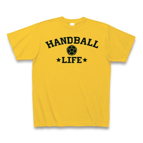 商品詳細 ハンドボール ライフ Handball デザイン Tシャツ 送球 男子 女子 得点 ボール 選手 ポジション 応援 スポーツ かっこいい かわいい ステップシュート 有望 確実 Tシャツ ゴールドイエロー デザインtシャツ通販clubt