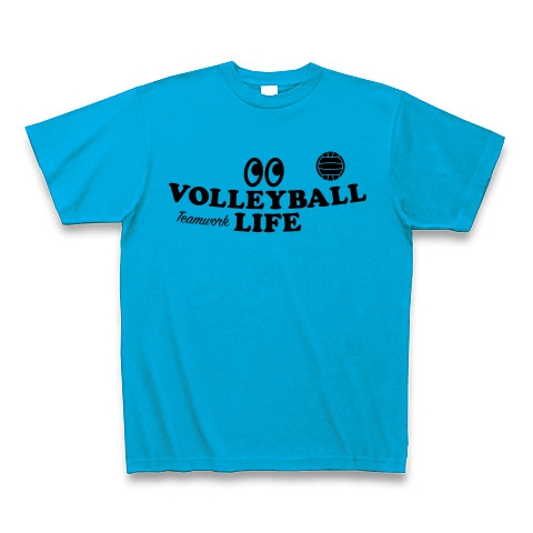 商品詳細 バレーボール 目玉 Volleyball Tシャツ デザイン セッター トス アタッカー ブロック ポジション 部活 スポーツ 応援 有望 有力 確実 男子 女子 かっこいい かわいい チームワーク Tシャツ ターコイズ デザインtシャツ通販clubt