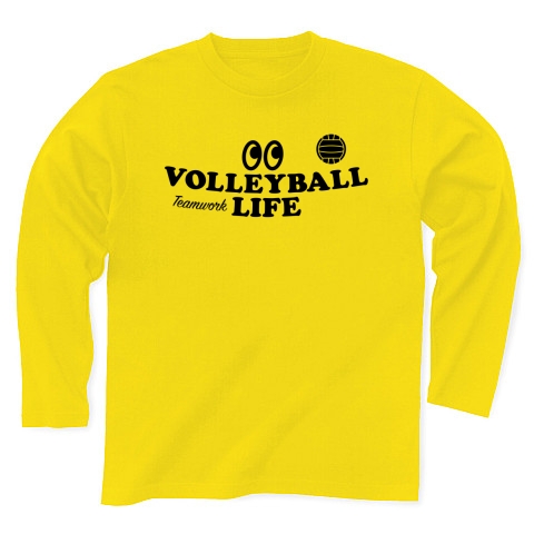 商品詳細 バレーボール 目玉 Volleyball Tシャツ デザイン セッター トス アタッカー ブロック ポジション 部活 スポーツ 応援 有望 有力 確実 男子 女子 かっこいい かわいい チームワーク 長袖tシャツ デイジー デザインtシャツ通販clubt