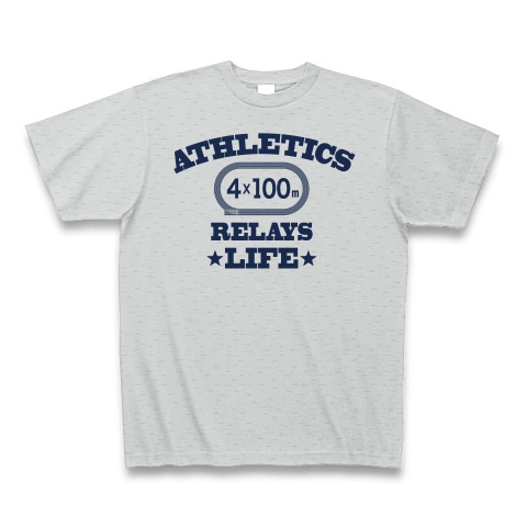 商品詳細 4 100m リレー競走 黒 陸上競技 400メートルリレー走 オリジナル デザイン Tシャツ 陸上 部 男子 女子 有力 確実 候補 有望 応援 日本人 陸上魂 トレーニング 実力 バトン Tシャツ グレー デザインtシャツ通販clubt