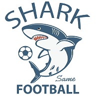 サメ・サッカー(FOOTBALL)鮫・シャーク デザイン・イラスト・アイテム・グッズ・SHARK・SAME・海のギャング・おもしろスポーツイラスト・ボール(C) 