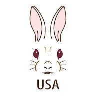 うさぎ(Rabbit)・ラビット・ウサギ年・ウサギ顔・2023年干支・卯年・イラスト・絵・デザイン・Tシャツ・グッズ・かわいい・オリジナル(C)