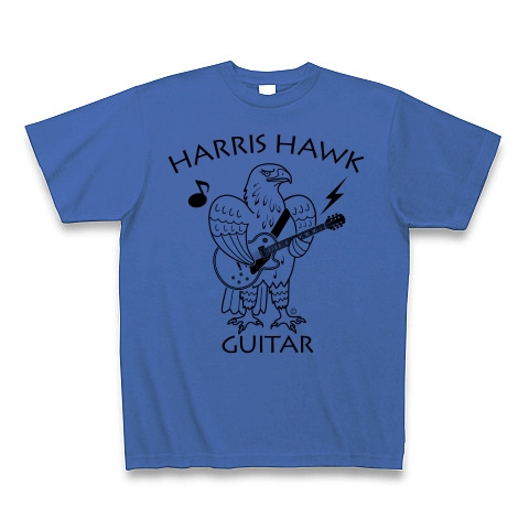 商品詳細 ハリスホーク ギター 鷲 鷹 音楽 モモアカノスリ なつく ペット 狩り Harris Hawk イラスト Guitar 絵 鳩 よけ 鳥 猛禽 タカ目タカ科 Tシャツ ミディアムブルー デザインtシャツ通販clubt