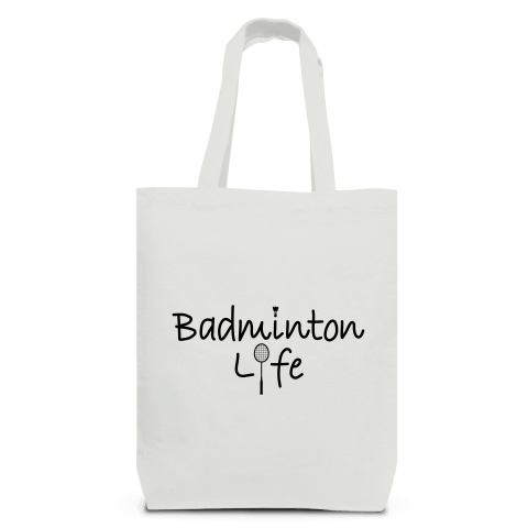 商品詳細 バドミントン Badminton 文字 スポーツライフ ラリー デザイン Tシャツ スポーツ かっこいい かわいい 女子 男子 羽球 シャトル スマッシュ ラケット イラスト プレーヤー 選手 トートバッグm ライトグレー デザインtシャツ通販clubt