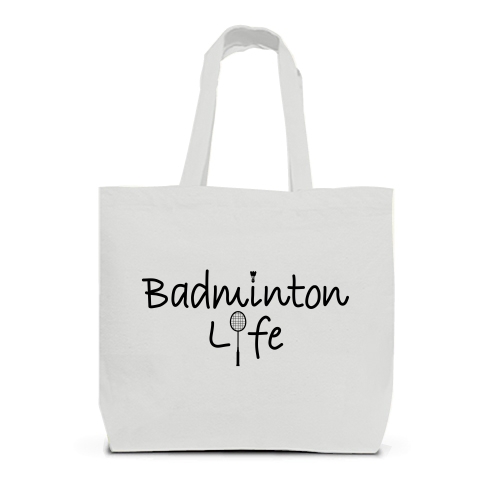 商品詳細 バドミントン Badminton 文字 スポーツライフ ラリー デザイン Tシャツ スポーツ かっこいい かわいい 女子 男子 羽球 シャトル スマッシュ ラケット イラスト プレーヤー 選手 トートバッグl ライトグレー デザインtシャツ通販clubt