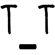 T_Tー(顔文字)ー黒ー片面プリント