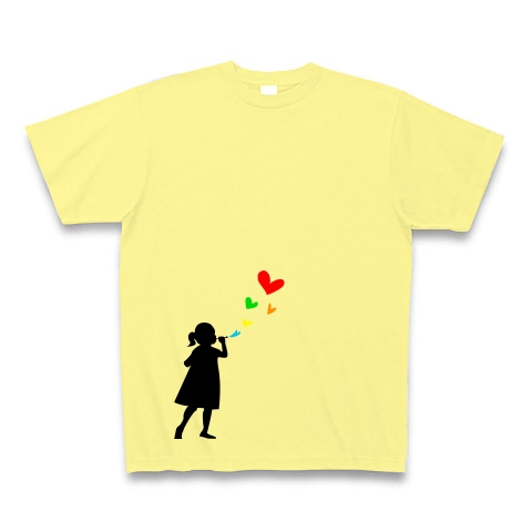 シャボン玉｜Tシャツ Pure Color Print｜ライトイエロー