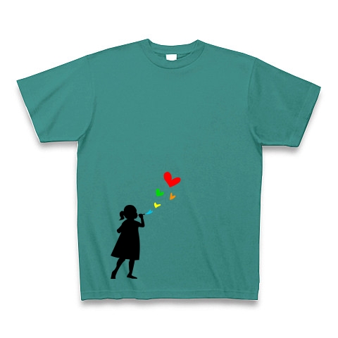 シャボン玉｜Tシャツ Pure Color Print｜ピーコックグリーン