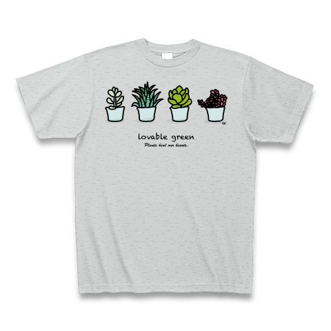 商品詳細『多肉植物｜Tシャツ Pure Color Print｜グレー』デザインT 