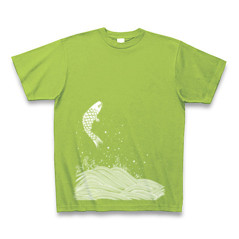 鯉の滝登り　前面｜Tシャツ Pure Color Print｜ライム