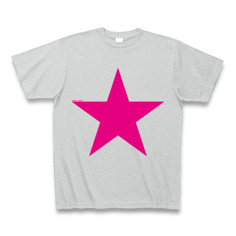 Star (pink)｜Tシャツ Pure Color Print｜グレー