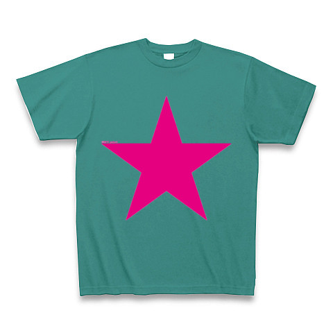 Star (pink)｜Tシャツ Pure Color Print｜ピーコックグリーン