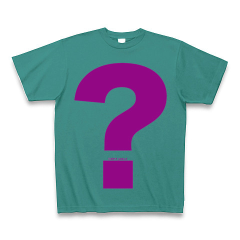 ? - Question (purple)｜Tシャツ Pure Color Print｜ピーコックグリーン