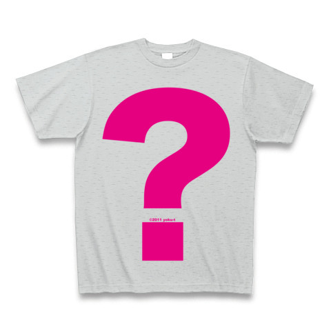 ? - Question (pink)｜Tシャツ Pure Color Print｜グレー