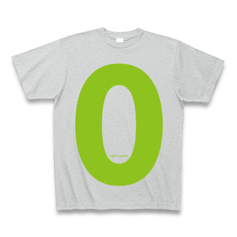 "0" (lime)｜Tシャツ Pure Color Print｜グレー