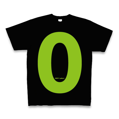 "0" (lime)｜Tシャツ Pure Color Print｜ブラック