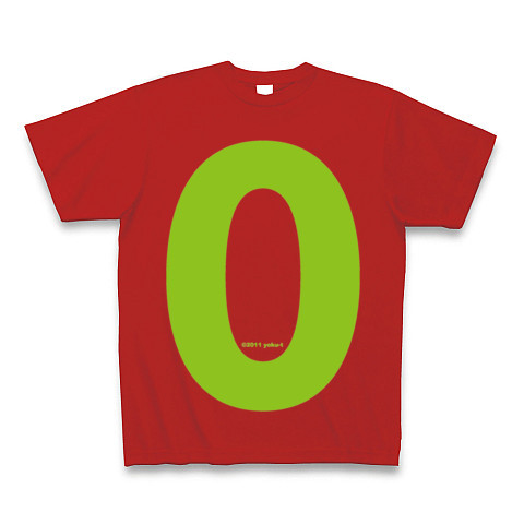 "0" (lime)｜Tシャツ Pure Color Print｜レッド