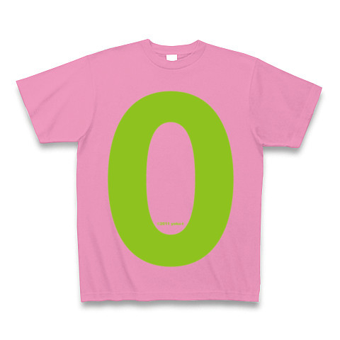 "0" (lime)｜Tシャツ Pure Color Print｜ピンク