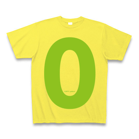 "0" (lime)｜Tシャツ Pure Color Print｜イエロー