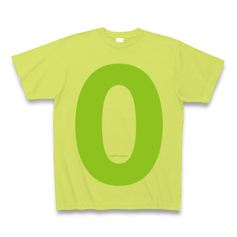 "0" (lime)｜Tシャツ Pure Color Print｜ライトグリーン