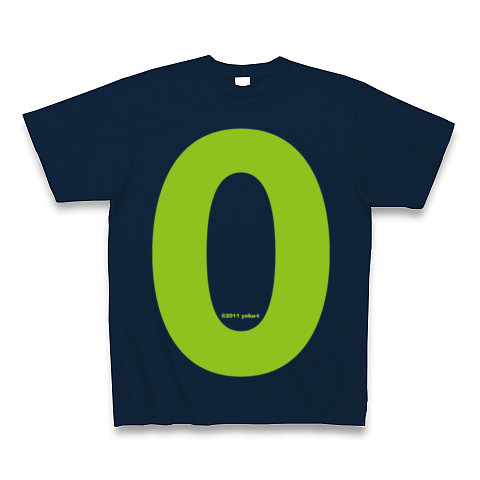 "0" (lime)｜Tシャツ Pure Color Print｜ネイビー