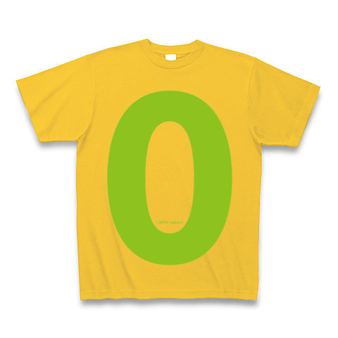 "0" (lime)｜Tシャツ Pure Color Print｜ゴールドイエロー