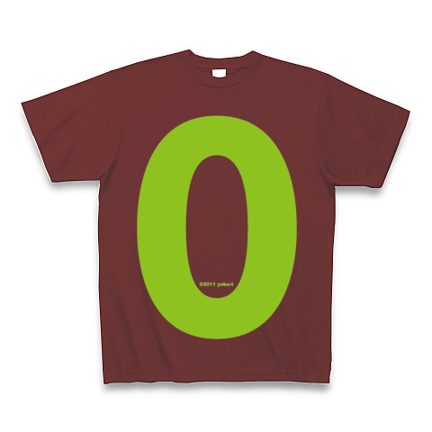 "0" (lime)｜Tシャツ Pure Color Print｜バーガンディ