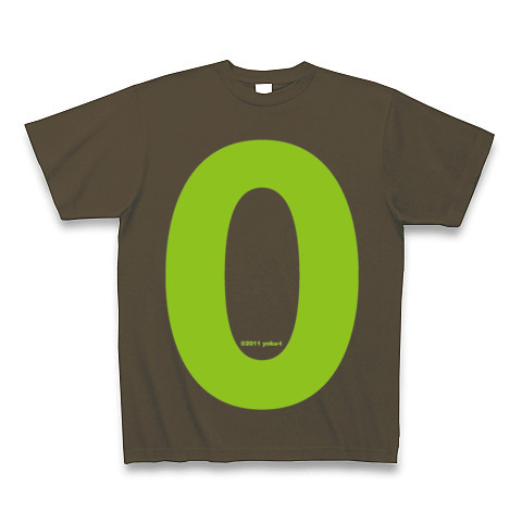 "0" (lime)｜Tシャツ Pure Color Print｜オリーブ