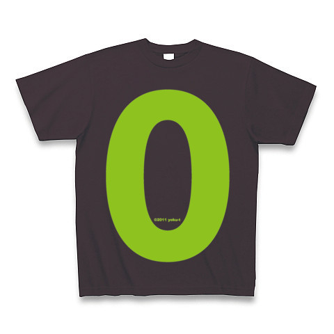 "0" (lime)｜Tシャツ Pure Color Print｜チャコール