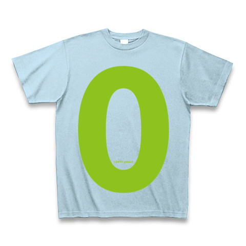"0" (lime)｜Tシャツ Pure Color Print｜ライトブルー