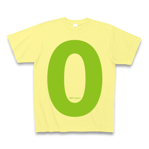 "0" (lime)｜Tシャツ Pure Color Print｜ライトイエロー