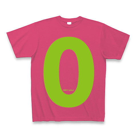 "0" (lime)｜Tシャツ Pure Color Print｜ホットピンク