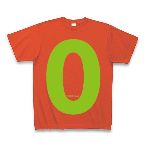"0" (lime)｜Tシャツ Pure Color Print｜イタリアンレッド