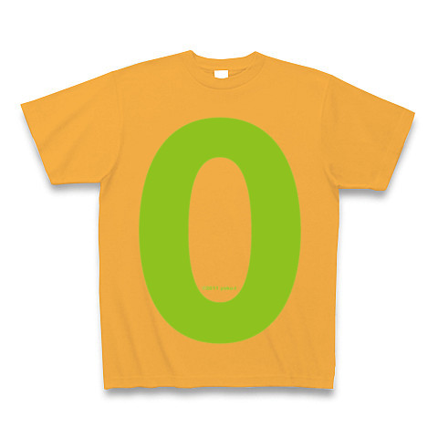 "0" (lime)｜Tシャツ Pure Color Print｜コーラルオレンジ