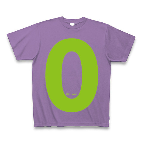 "0" (lime)｜Tシャツ Pure Color Print｜ライトパープル