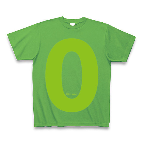 "0" (lime)｜Tシャツ Pure Color Print｜ブライトグリーン