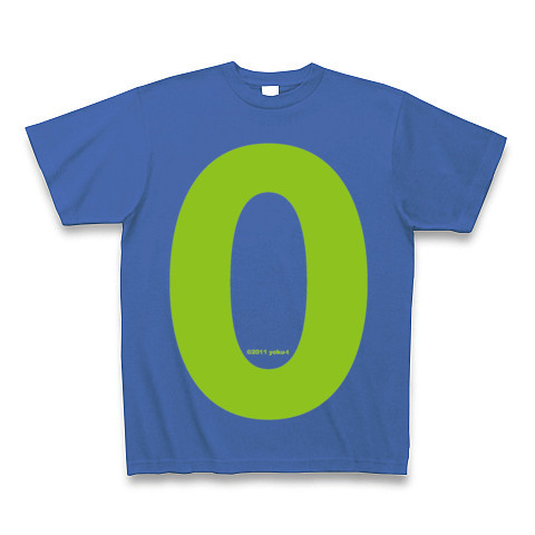 "0" (lime)｜Tシャツ Pure Color Print｜ミディアムブルー