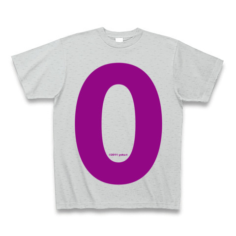 "0" (purple)｜Tシャツ Pure Color Print｜グレー